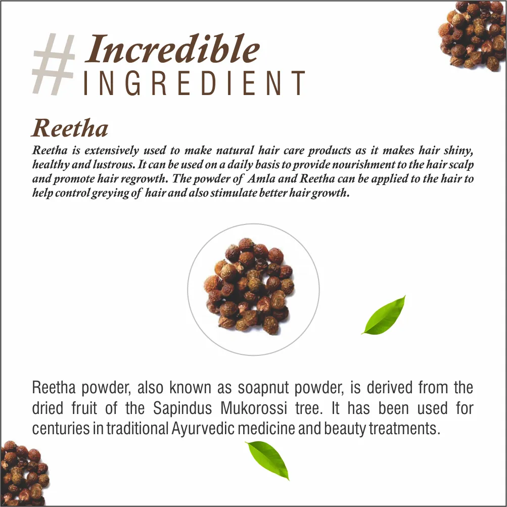 Natural Khadi 100% Pure and Natural Reetha Powder for Hair - 100 g - Image 4