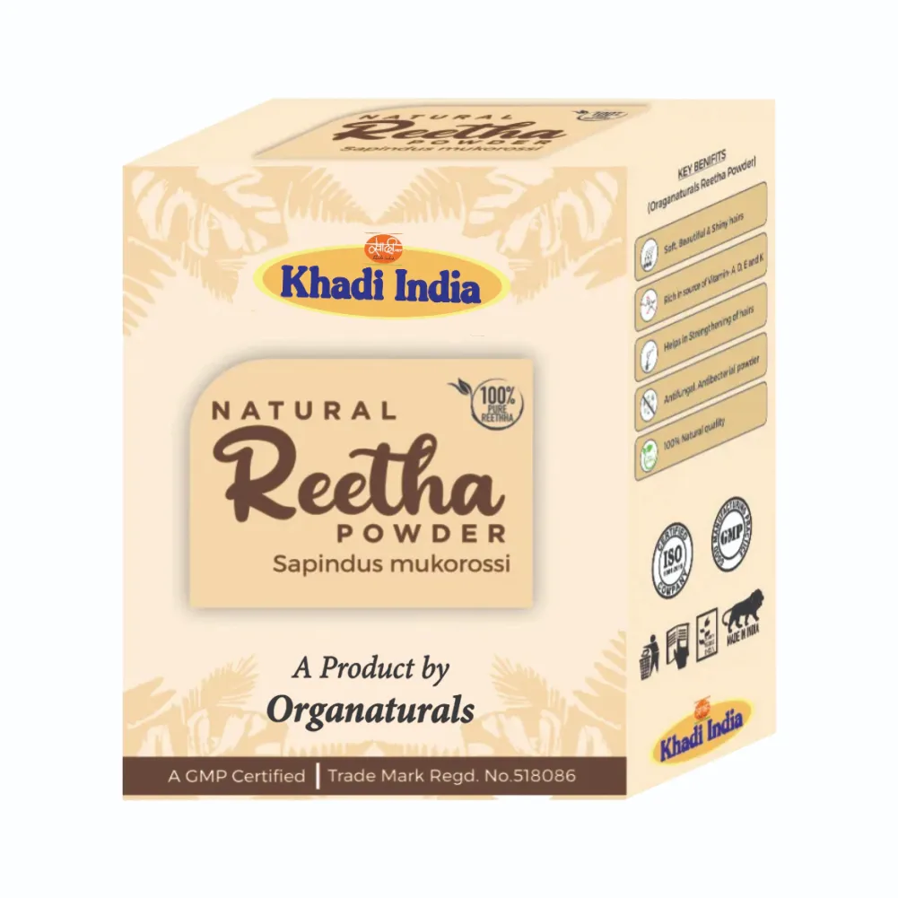 Natural Khadi 100% Pure and Natural Reetha Powder for Hair - 100 g